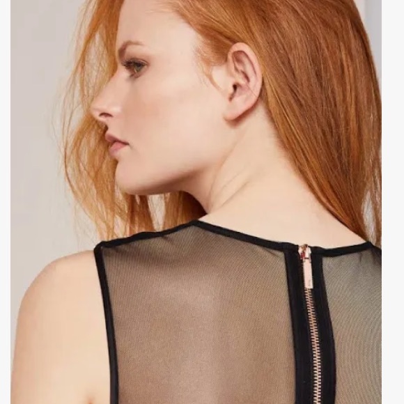 Ted Baker lace Detail Mesh Elegant Black Sleeveless Dress Sz 6 US OR Ted Sz 2 - Picture 2 of 5